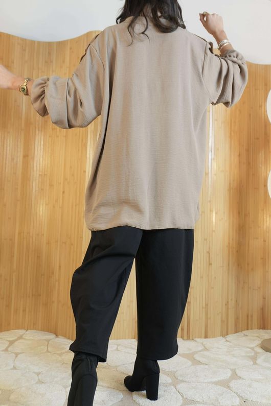 Stevie Ruffle Blouse Camel